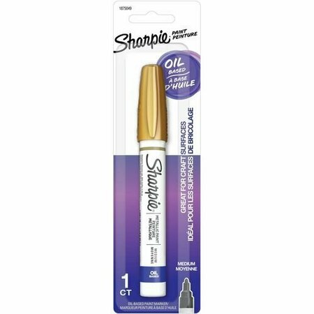 NEWELL BRANDS Sharpie Paint Marker, Oil-Based, Medium Point, Gold SAN2157683